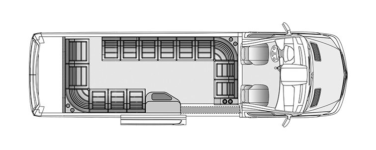 14 Passenger Minibus Seating Diagram